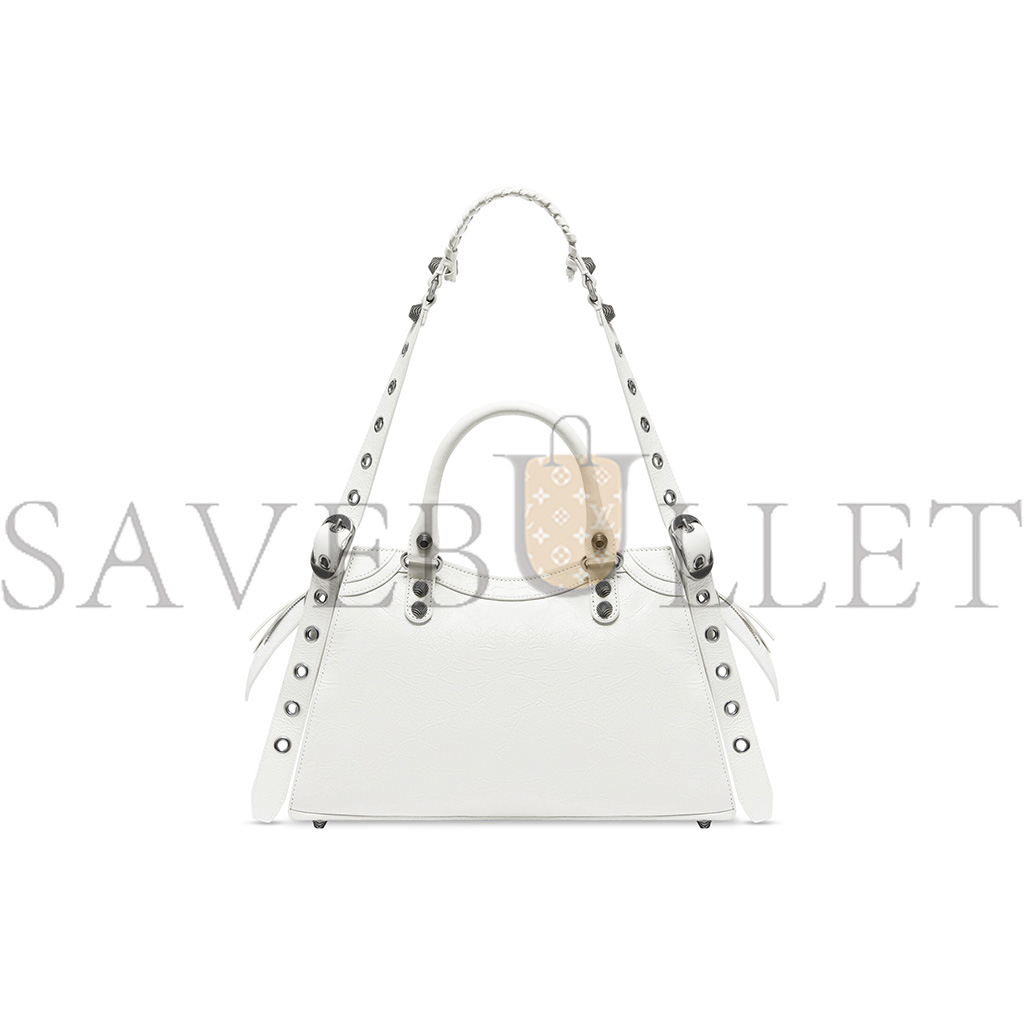 BALENCIAGA SMALL WHITE NEO CAGOLE CITY HANDBAGS FOR WOMEN 736046210B09104 (33*20.8*13.5cm)